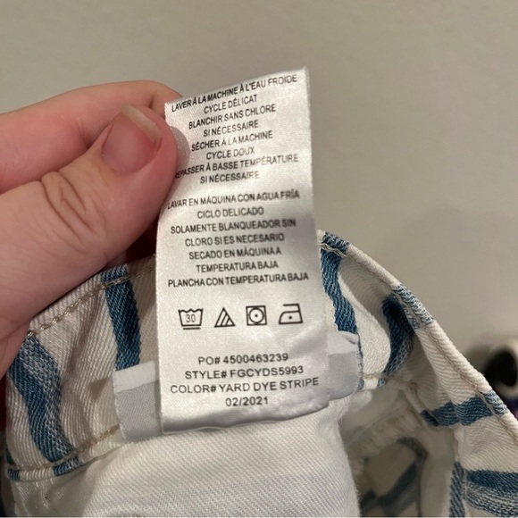 Joe’s Jeans the Blake high rise wide leg crop jeans in white and blue stripe 32 - Picture 5 of 11